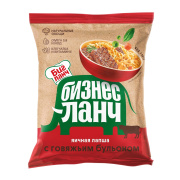 Лапша яичная Бизнес Ланч с говяжьим бульоном 45гр х 100 брикет