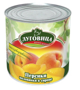 Персики половинки в сиропе Луговица 820 млжб 1/12