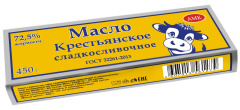 Масло "Крестьянское" 72,5% 450гр ТМ "АМК" 1/10 БЗМЖ