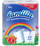 Бумажные полотенца FAMILIA Радуга 2сл/2рул 1/2 лист 16 шт