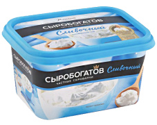 Сыр плавленый "Сливочный" тм "Сыробогатов" 50% 400г ванночка 1/8
