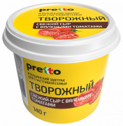 Творожный сыр с ТОМАТАМИ тм "Pretto" 140гр 65% пл/ст 1/8
