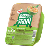Лапша яичная Бизнес Ланч с куриным бульоном 90гр х 24 лоток