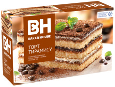 Торт тирамису Baker House 350 гр. 1/8