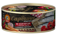 Сардина атл. в т/с с овощ.гарниром По-болгарски КТК 240 гр 1/24