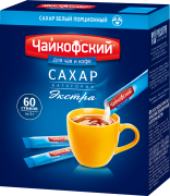 Сахар белый в стиках порционный Чайкофский 0,3 кг (60*5г) Экстра 1/10 шт