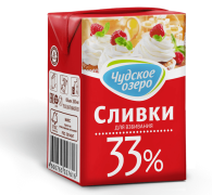 Сливки 33% 200мл ТМ Чудское озеро 1/18