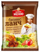 Лапша яичная БП "Бизнес Ланч" со вкусом тушеной курицы и луком 45гр х 100 брикет