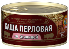 Каша перловая со свининой ГОСТ КТК 325г 1/24