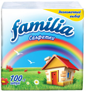 Салфетки белые FAMILIA 1слой 24*23 см 100 шт, 24 шт