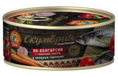 Скумбрия атл. в т/с с овощ.гарниром По-болгарски КТК 240 гр 1/24
