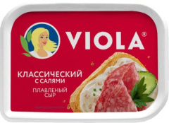 Сыр плавленый «Виола» «Классический Салями» 190 г 35% 1/9