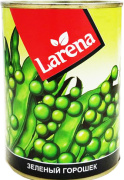 Горошек зеленый консервированный LARENA 400мл 1/10 ключ