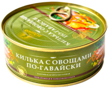Килька балт. обжар. с овощами в т/с по-гавайски За Родину 240г 1/18 ключ