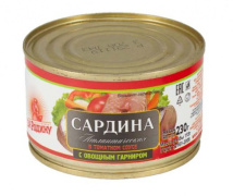 Сардина атл. в т/с с овощами За Родину 230гр 1/48