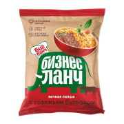 Лапша яичная Бизнес Ланч с говяжьим бульоном 60гр х 100 брикет