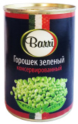 Горошек зеленый консервированный Barri 400мл 1/10 ключ