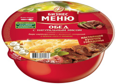 Картофельное пюре БП "Бизнес Меню" с туш/говядиной в пряном соусе и овощами 110гр x 24 миска