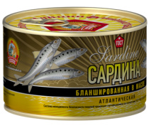 Сардина атл. бланшир. в масле КТК 240 гр 1/24