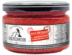 Мусс овощной из запеченной свеклы с хреном и семечками тыквы "Ресторация Обломов" 1/6 240 гр.