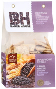 Хлебцы итальянские с черным кунжутом, отрубями Baker House 250 гр. 1/7