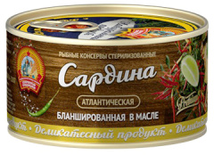 Сардина атл. бланшир. в масле КТК 185 гр 1/24