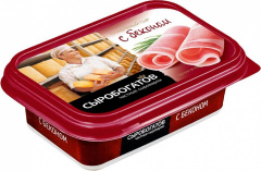 Сыр плавленый "С беконом" тм "Сыробогатов" 50% 200г ванночка 1/12