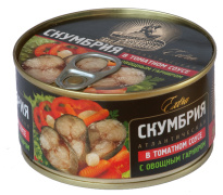 Скумбрия атл. в т/с с овощами За Родину 185гр 1/32 ключ