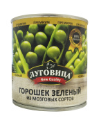 Горошек Луговица зеленый в/с NQ 425 мл ж/б, ГОСТ 1/12