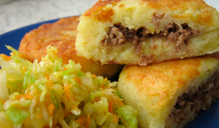 КАРТОФЕЛЬНЫЕ ПИРОЖКИ С МЯСОМ