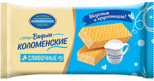 Вафли Сливочные Коломенские 200г 1/20