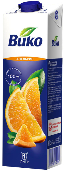 Сок апельсиновый 1л. Вико 1/6