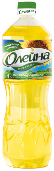 Масло подсолнечное Олейна 1л 1/15
