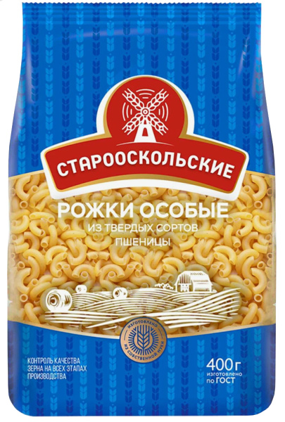 Макароны Рожки особые гр А 400гр 1/20