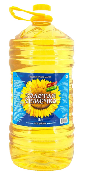 Масло подсолнечное Золотая Семечка 3л 1/6