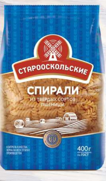Макароны Спирали гр А 400гр 1/14