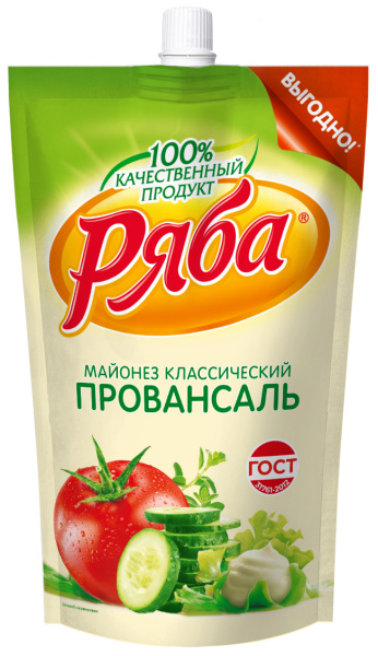 Майонез "Классический Провансаль" 192гр пакет ТМ Ряба 1/28