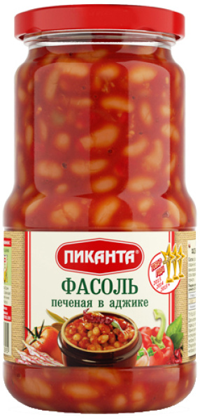 Фасоль печёная в аджике Пиканта 470 г 1/6