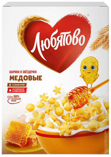 Медовые шарики и звездочки 200г 1/10 ц/п ТМ "Любятово"