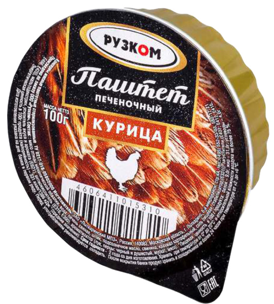 Паштет печёночный "Курица" ламистер 100 г 1/20 Easy Open ГОСТ ТМ Рузком
