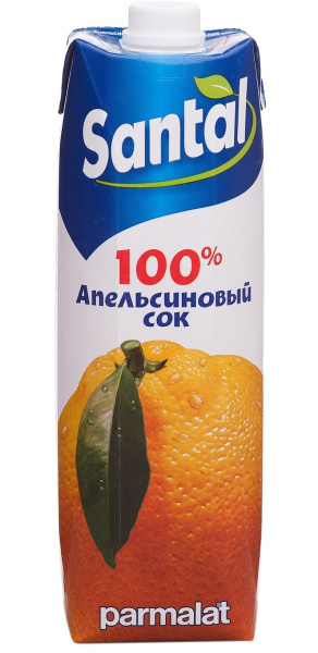 Сок Santal "Апельсиновый" 1 л (тетрапризма) 1/12