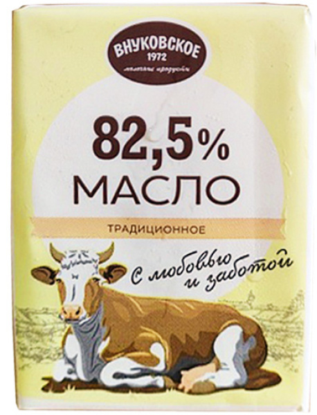 Масло "Традиционное" 82,5% 180гр ТМ "Внуковское" 1/30 БЗМЖ