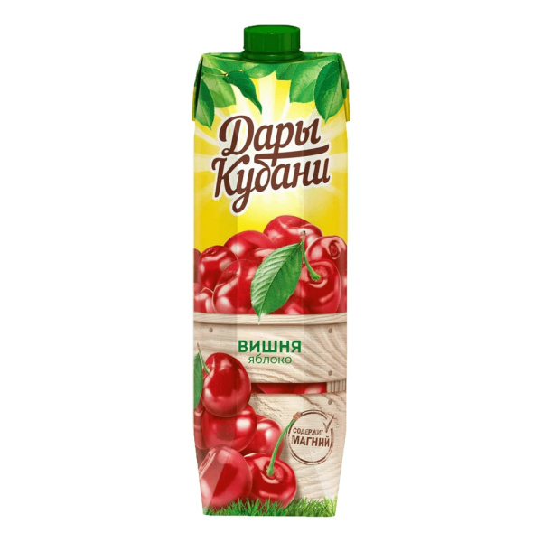 Нектар яблочно-вишневый осветленный 0,95л. Дары Кубани Ultra Edge 1/6