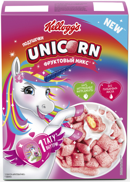 Подушечки Unicorn "Фруктовый МИКС" 200г 1/9 кор. ТМ "Kellogg"