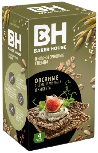 Хлебцы скандинавские овсяные Baker House 180 гр. 1/8