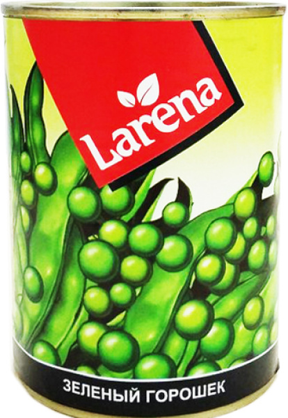 Горошек зеленый консервированный LARENA 400мл 1/10 ключ