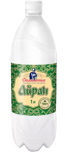 Напиток кисломолочный Айран "Долголетие" 0,1% млж. 1,0л ПЭТ 1/6