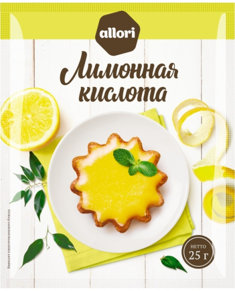 Лимонная кислота ГОСТ АЛЛОРИ 25 гр 1/40