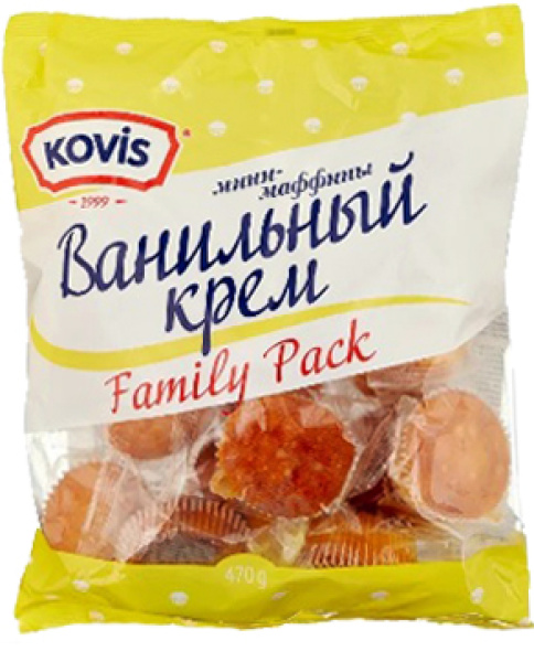 Маффины мини с ванильным кремом Kovis 470г 1/6