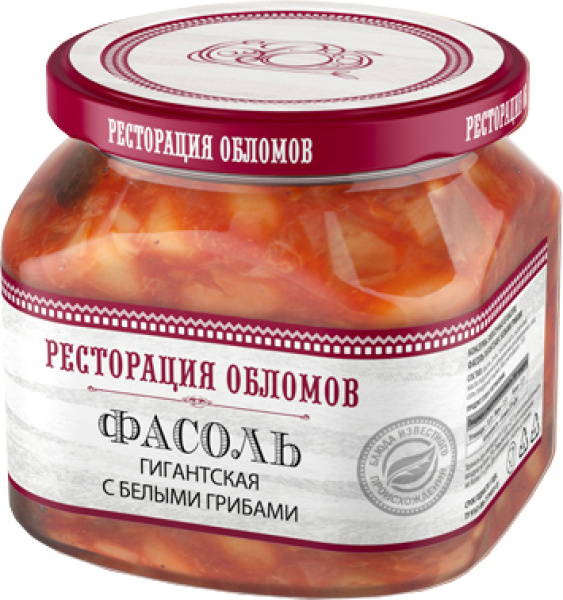 Фасоль гигантская с белыми грибами "Ресторация Обломов" 1/6 430 гр.